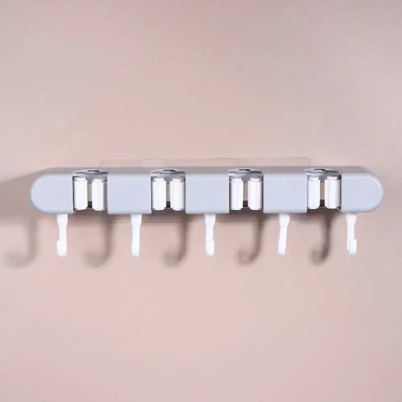 Wall Mounted Mop Holder – No-Drill Hook Storage Rack Wall Storage Rack Richie's Gray