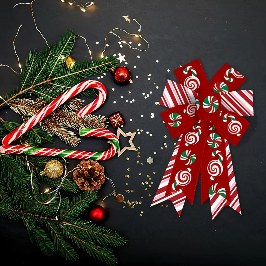 2-Roll Christmas Candy Cane Ribbon – Red & Pink Holiday Bows Holiday Craft Ribbon Richie's