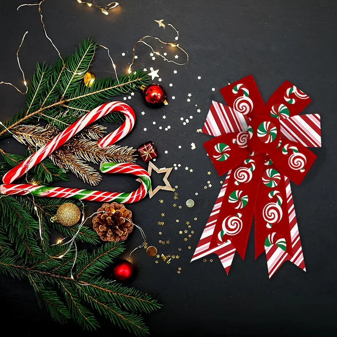 2-Roll Christmas Candy Cane Ribbon – Red & Pink Holiday Bows Holiday Craft Ribbon Richie's