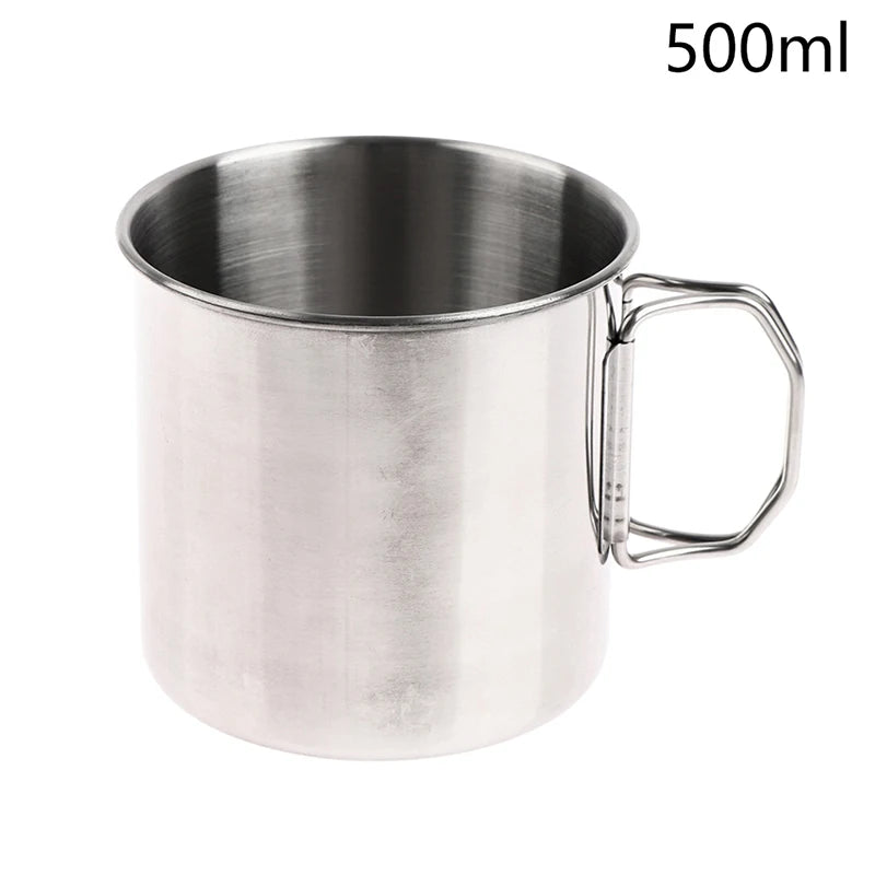 Stainless Steel Folding Camping Cup with Carabiner | 250–550ML Folding Camping Cup Richie's 500ML