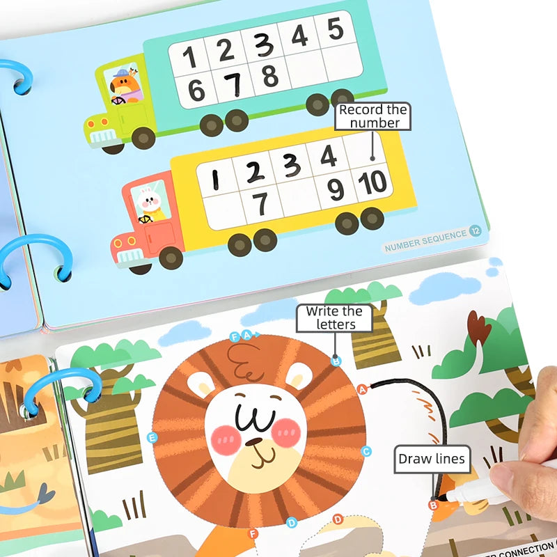 Reusable Kids Busy Book – Alphabet, Numbers & Drawing Toy Educational Activity Book Richie's