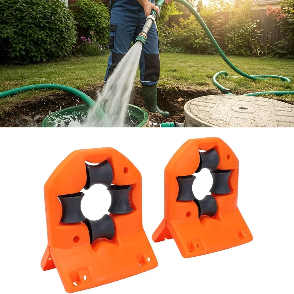 2-Pack Orange Wall-Mounted Garden Hose Roller Guide Holder Garden Hose Holder Richie's