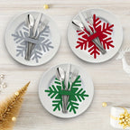 Felt Snowflake Christmas Utensil Holders | Holiday Table Decor Holiday Table Decor Richie's
