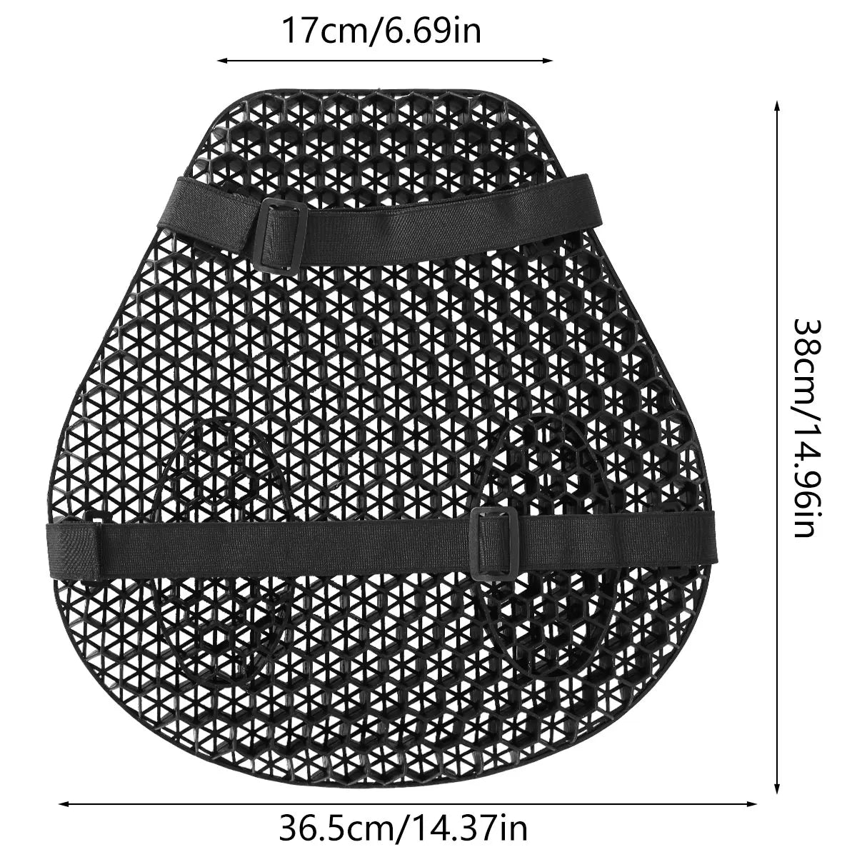 3D Honeycomb Gel Motorcycle Seat Cushion Cover – Universal Fit Motorcycle Seat Cover Richie's black