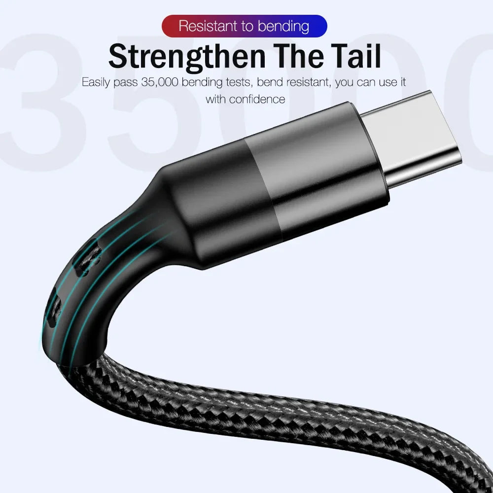 FUCHU 60W USB-C to USB-C Braided Fast Charge Cable 1m & 2m USB-C Charging Cable Richie's