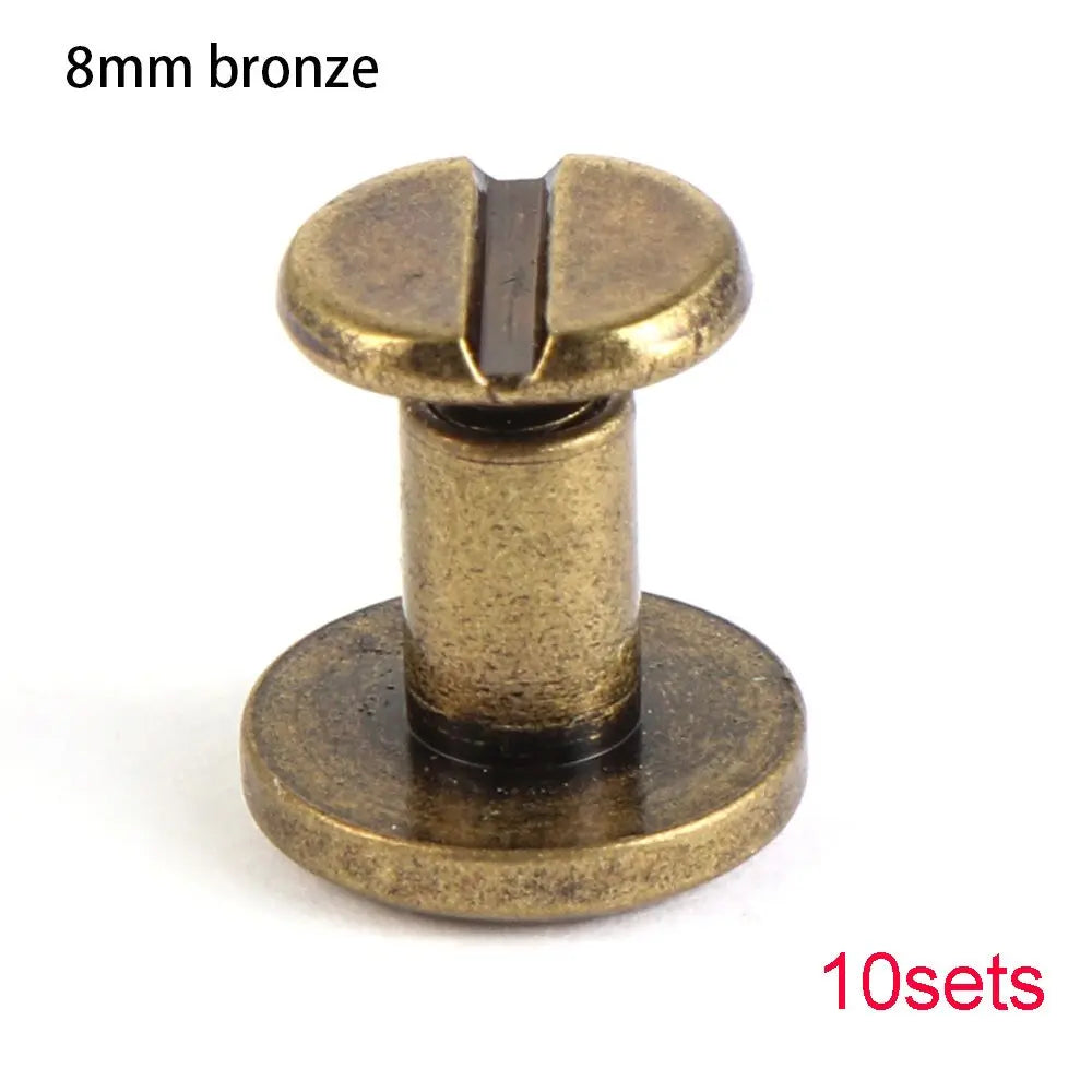 10 Sets Heart Pattern Copper Rivets – DIY Leather Craft Studs Leather Craft Rivets Richie's bronze 8mm