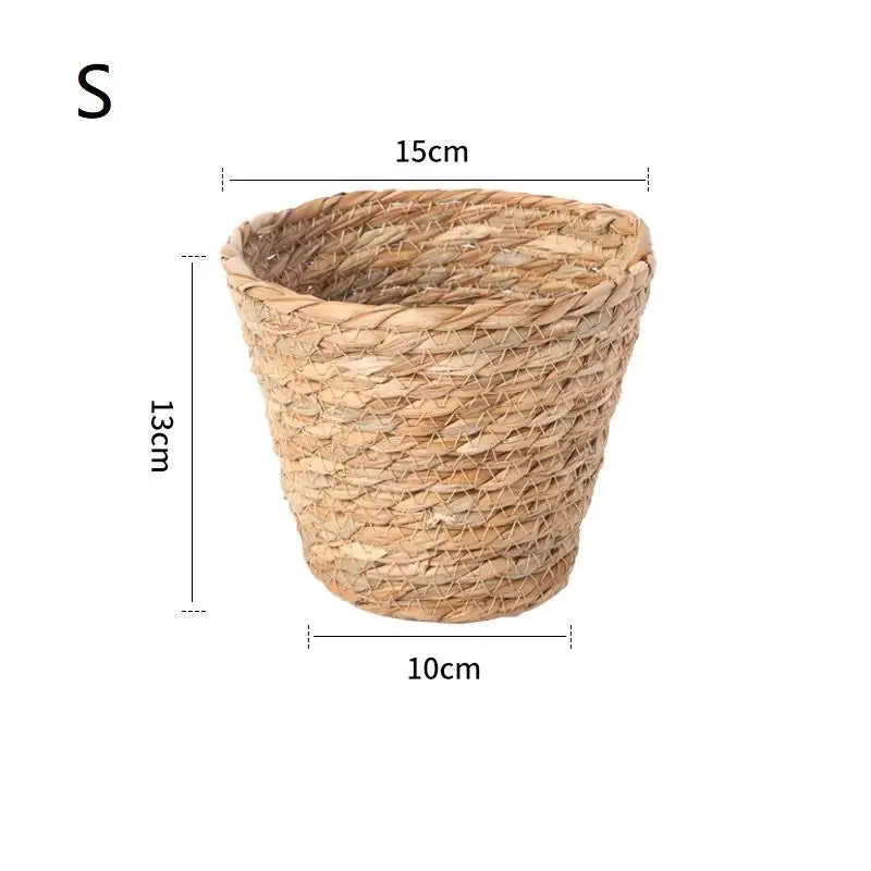 Handwoven Wicker Flower Pot Basket – Natural Straw Planter Wicker Planter Basket Richie's S