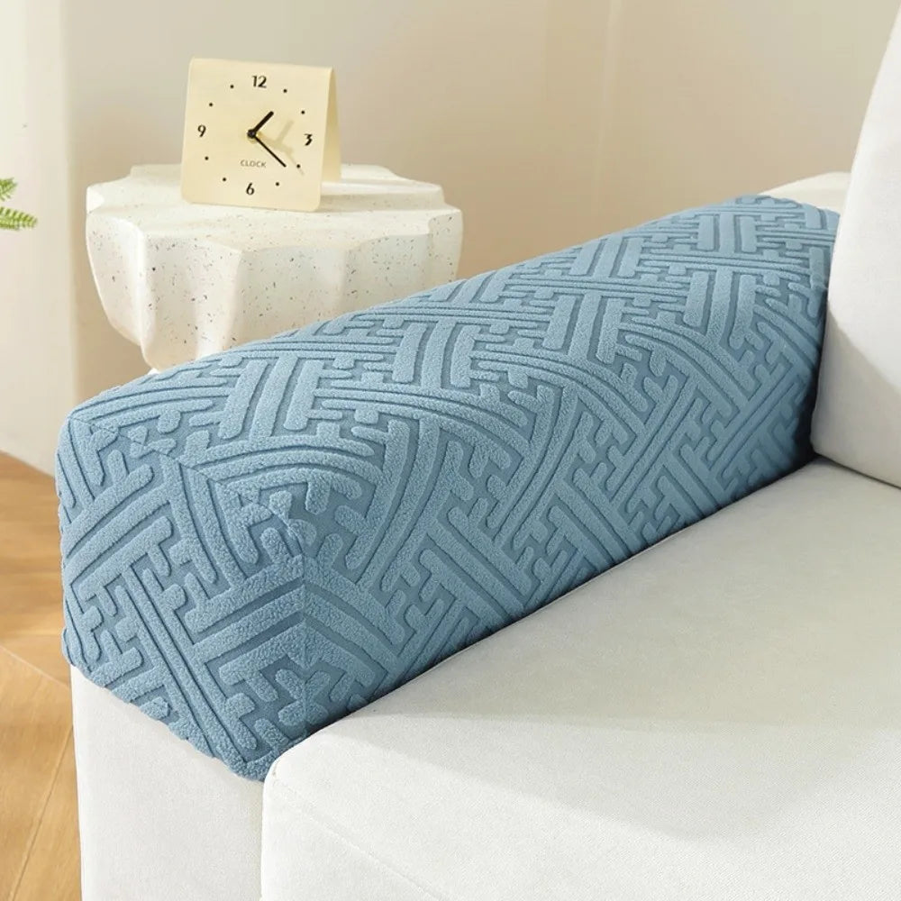 Stretch Sofa Armrest Cover Jacquard Anti-Slip Couch Arm Protector Sofa Armrest Cover Richie's Blue