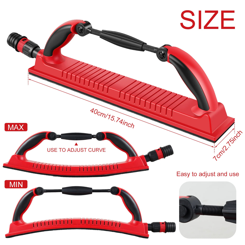 Longboard Hand Sanding Block Set with Hook & Loop Sandpaper Sanding Block Set Richie's Red L 40cm