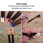 Wood Printed Chopsticks Set – 5 Pairs, Japanese Style Gift Wooden Chopsticks Set Richie's