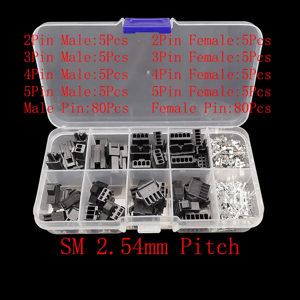 JST Connector Kit – Multi-Pitch Male & Female Housing Terminal Set Connector Terminal Kit Richie's SM 2.54mm