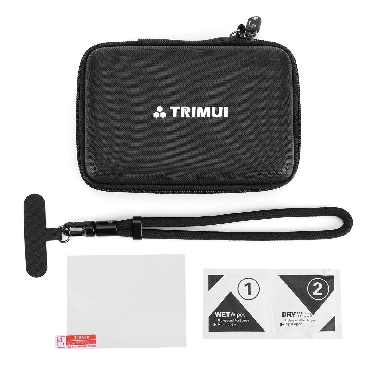 Hard Shell Travel Case for Trimui Brick Pro Game Console Game Console Case Richie's Black with Film
