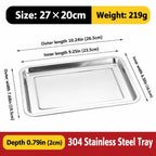 304 Stainless Steel Square Tray – Warp Resistant, Rolled Edge Stainless Steel Baking Tray Richie's