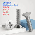 304 Stainless Steel UNC Countersunk Phillips Screws | 4 Sizes Machine Screws Richie's 1 4-20x1-1 4(10pcs)