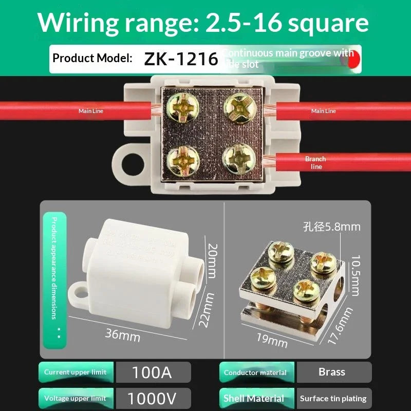 Wire Connector Junction Box Quick Splice Brass Terminal Block Electrical Terminal Block Richie's A4