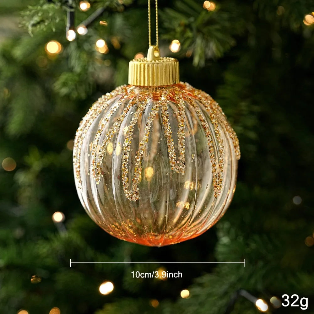 Sequin Christmas Bauble Shatterproof Hollow Plastic Xmas Ornament Christmas Ornament Richie's E