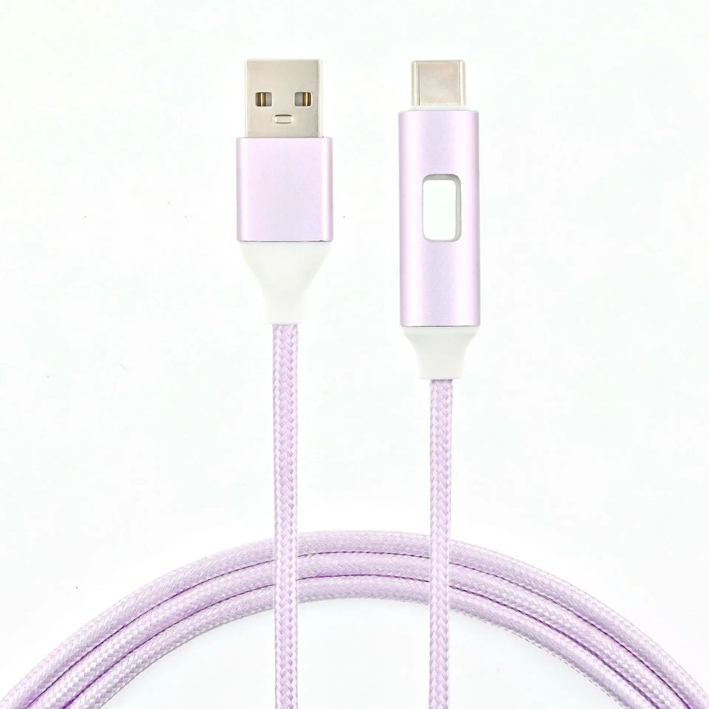 120W LED Glowing USB-A to Type-C Fast Charging Cable 1M USB Charging Cable Richie's Pink 1m