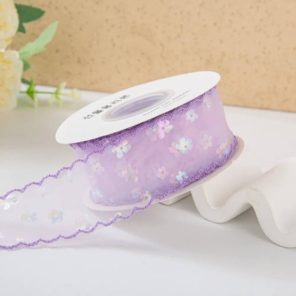 4cm Double-Sided Satin Ribbon Stripe Sequin DIY Gift Wrap Craft Ribbon Richie's 7 L