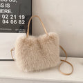 Women's Faux Fur Crossbody Bag – Detachable Strap & Buckle Faux Fur Crossbody Bag Richie's khaki 1pc