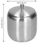 300ML Stainless Steel Sugar Bowl with Lid & Spoon | 304 Steel Sugar Bowl Container Richie's