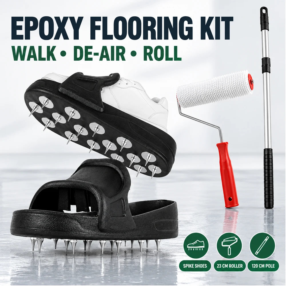 Epoxy Flooring Kit – Spike Shoes, Roller & Extension Pole Flooring Application Kit Richie's