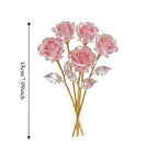10Pcs Pink Eternal Roses – Handcrafted Artificial Crystal Flowers Artificial Flower Bouquet Richie's