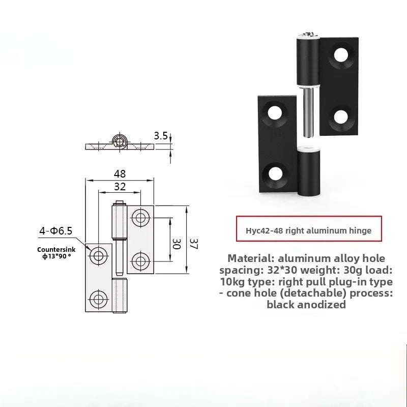 Plug-In Aluminum Alloy Cabinet Door Hinge – Quick Release Cabinet Door Hinge Richie's HYC42-48 right