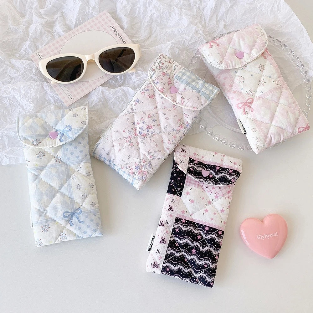 Floral Glasses Case Dustproof Button Sunglasses Storage Bag Eyewear Storage Case Richie's