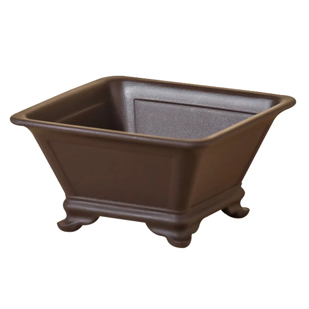 Imitation Purple Clay Plastic Flowerpot – Colorful Desktop Planter Decorative Planter Pot Richie's Brown