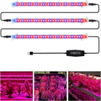 Full Spectrum LED Grow Light Bar – 5V Dimmable Indoor Plant Lamp LED Grow Light Richie's 3Heads Red Blue USB No plug