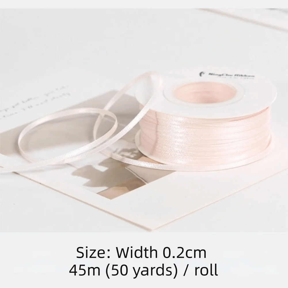 2mm Double-Sided Satin Ribbon 45m Roll – Gift & Craft Craft Satin Ribbon Richie's 1 L