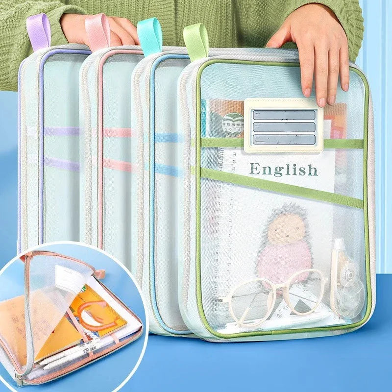 A4 Double-Layer Mesh Storage Bag – School & Office Organizer Mesh Organizer Bag Richie's