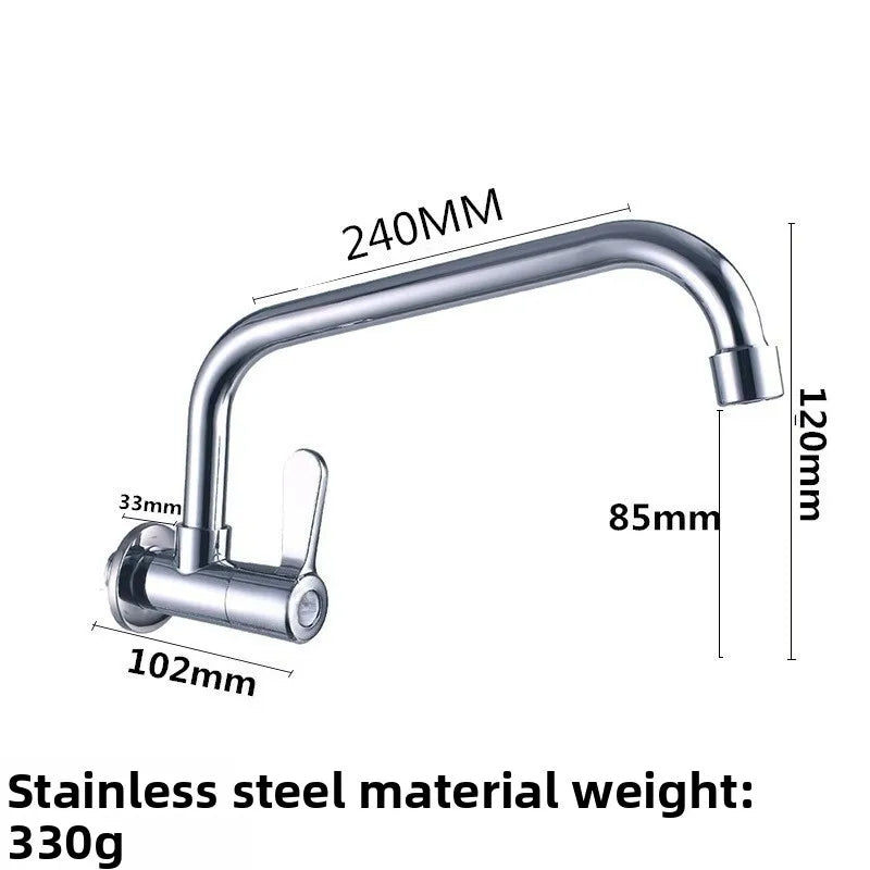 Wall Mount Single Cold Kitchen Faucet – Stainless Steel Sink Tap Kitchen Wall Faucet Richie's 201