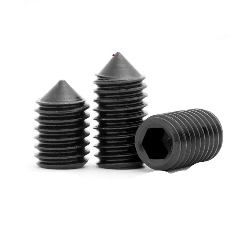 50Pcs DIN914 Grade 12.9 Hex Socket Cone Point Set Screws M2–M4 Hex Socket Set Screws Richie's