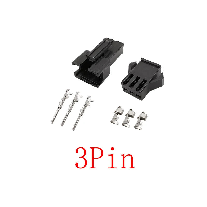 JST SM 2.54mm Connector 2–8 Pin Male Female Crimp Housing Wire Connector Housing Richie's 3Pin 10Set