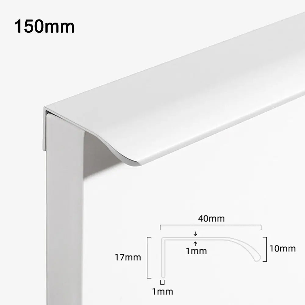 Aluminum Concealed Edge Finger Pull Hidden Bar Drawer Pulls Cabinet Drawer Pull Richie's white-150mm