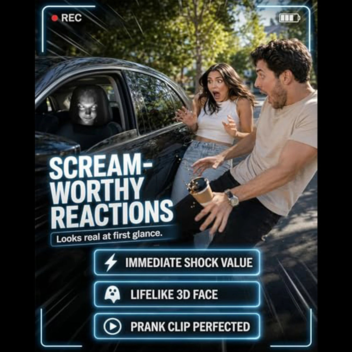 Halloween Scary Face Car Headrest Covers – 2-6 Pcs Universal Car Headrest Covers Richie's