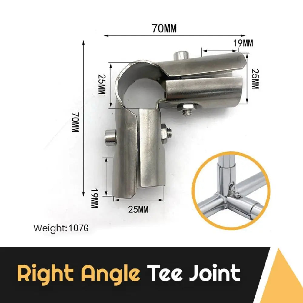 25mm Tube Connector Pipe Joint Clamp for Clothes Rack & Shelving Pipe Joint Connector Richie's Right Angle T Joint