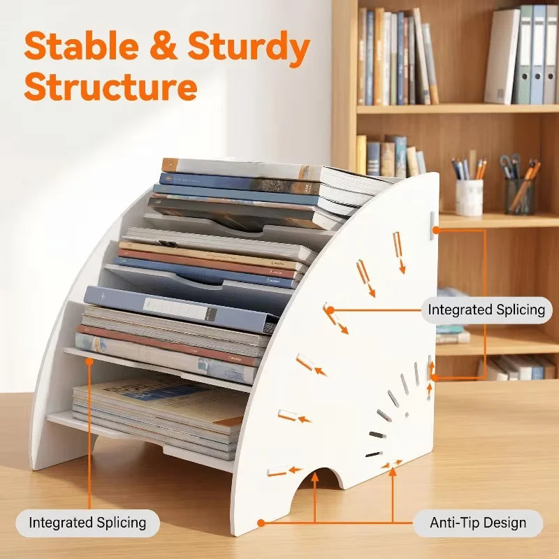 5-Layer Vertical Desktop File Rack | Multi-Compartment Organizer Desktop File Organizer Richie's