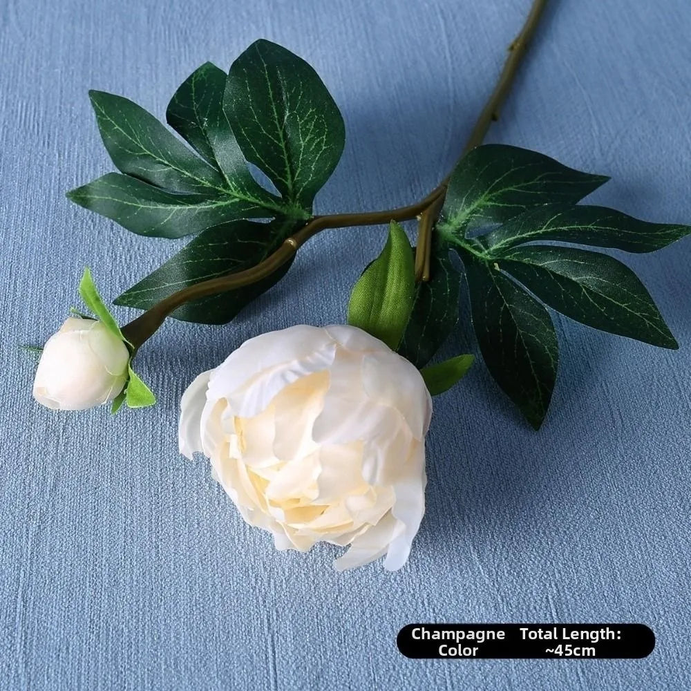 Silk Peony Bouquet 2 Heads 45cm – 6 Colors Artificial Flowers Artificial Flower Bouquet Richie's Beige