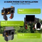Golf Cart Phone Holder – Tool-Free Anti-Shake Universal Mount Phone Handlebar Mount Richie's