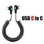 FUCHU Coiled USB-C Fast Charge Cable 6A 120W LED Indicator USB Charging Cable Richie's USB C to C 1m
