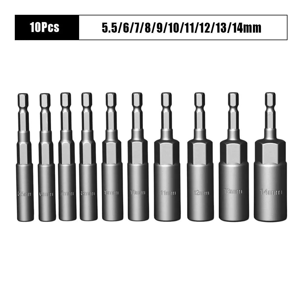 Deep Impact Socket Set 5.5–19mm 1/4" Nut Driver – 10/15 Piece Cr-V Impact Socket Set Richie's 10 Pcs