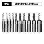 Deep Impact Socket Set 5.5–19mm 1/4" Nut Driver – 10/15 Piece Cr-V Impact Socket Set Richie's 10 Pcs