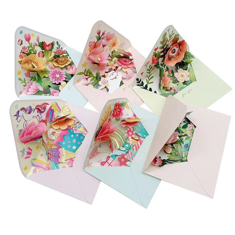3D Pop-Up Flower Greeting Card with Envelope | Birthday & Holiday Pop-Up Greeting Card Richie's