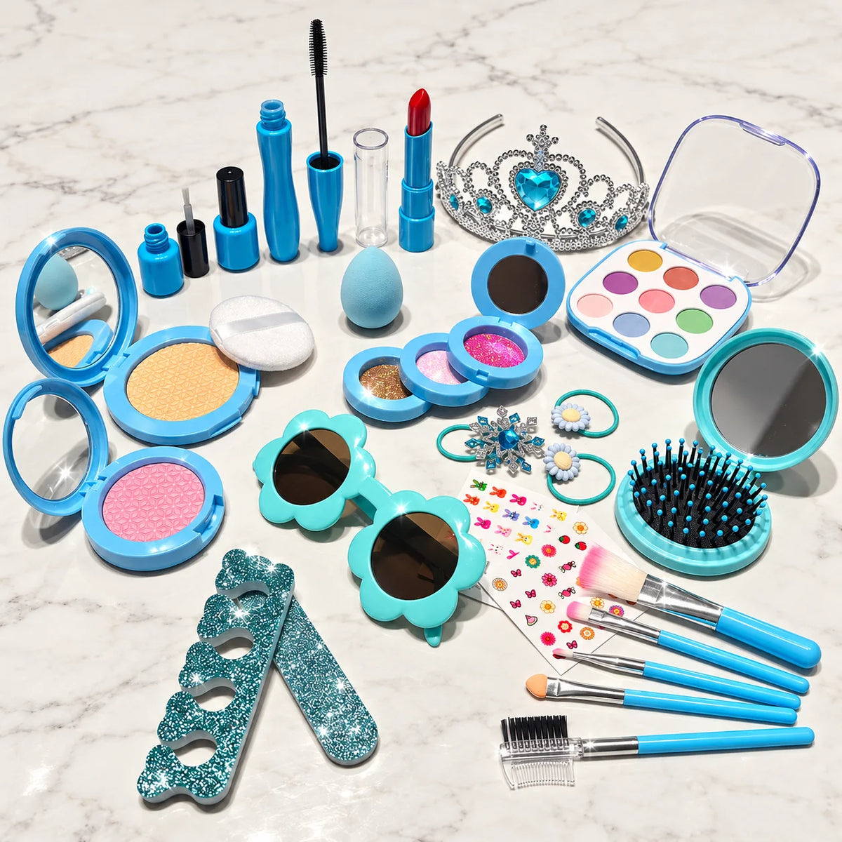 Girls Princess Pretend Makeup Play Set with Bag & Mirror Pretend Play Makeup Set Richie's Makeup set