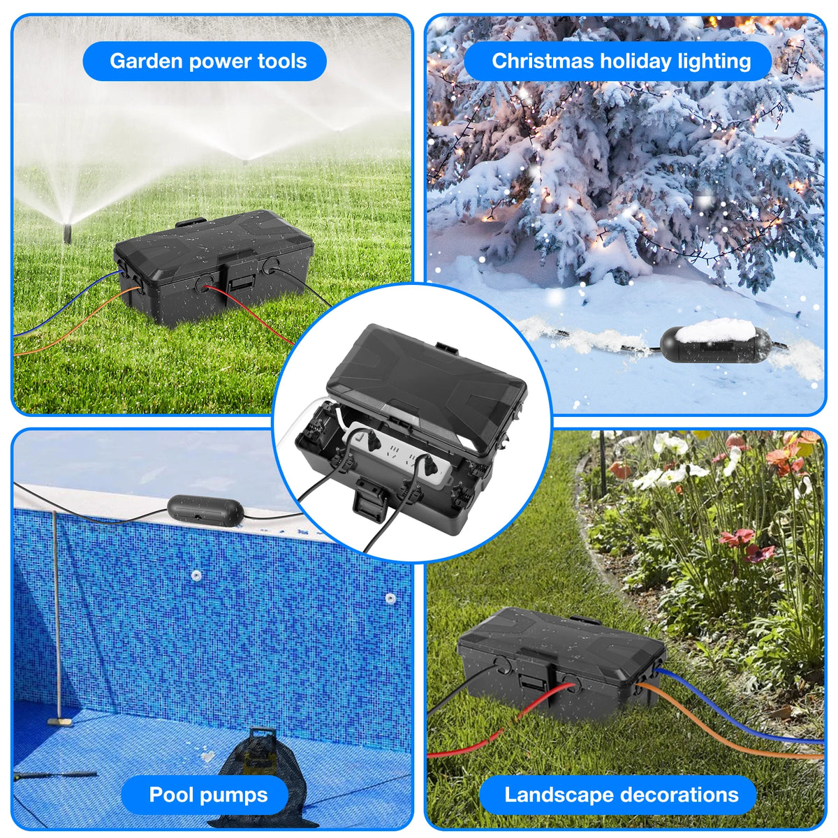 IP54 Waterproof Outdoor Electrical Box & Cord Cover Weatherproof Electrical Box Richie's