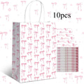 Pink Bow Paper Gift Bags with Handles | Party Favor Bags 6/10pk Paper Gift Bags Richie's 10pcs One size fits all