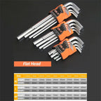 9-Piece Double-End L-Type Allen Hex Wrench Set – CR-V Steel Hex Wrench Set Richie's Flat Head L