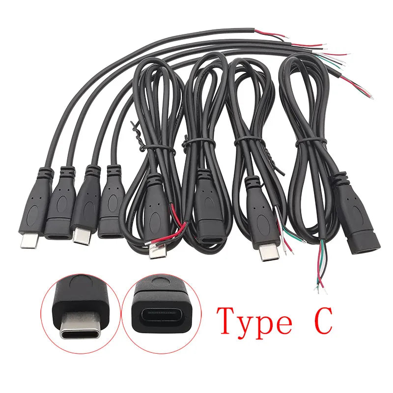 USB Connector Cable Micro USB Type C USB 2.0 A Male Female DIY USB Connector Cable Richie's